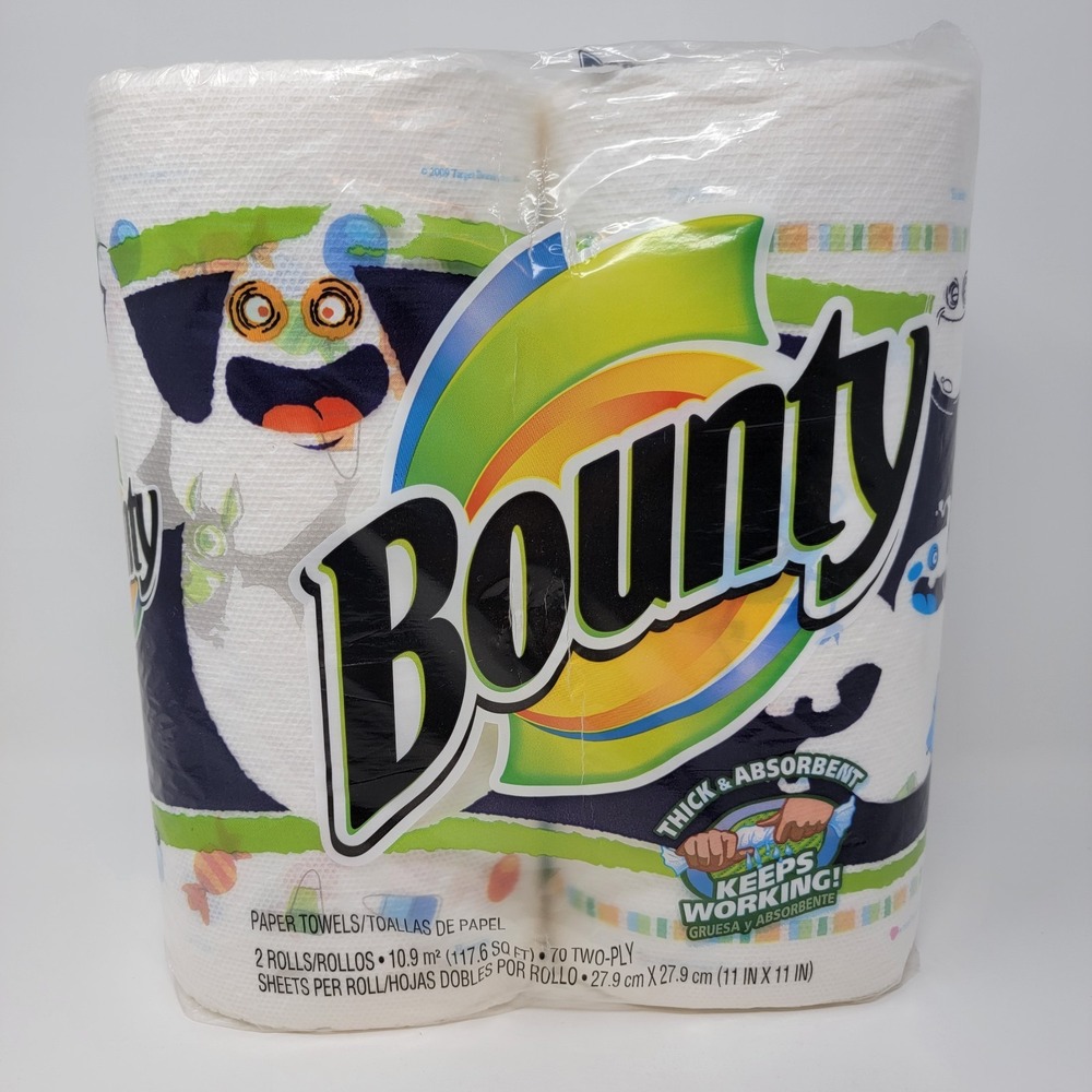 Rare Vintage 2009 Bounty Halloween Prints Paper Towels 2 Rolls Candy Bats